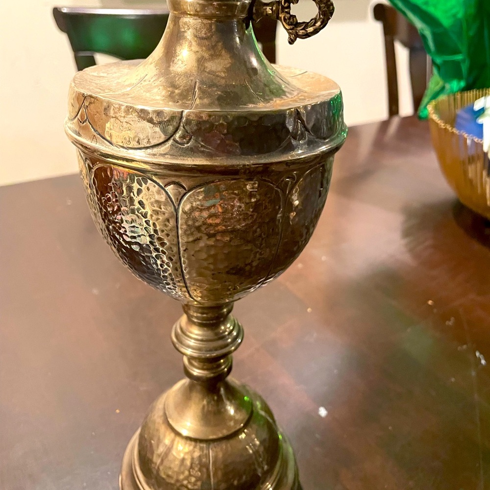 Vintage European silver plated light base